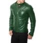 Green Biker Leather Jacket for Men