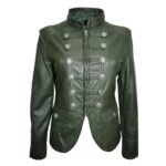 Green Leather Jacket for Women