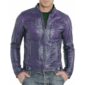 Purple Biker Leather Jacket for Men