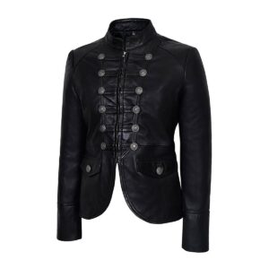 Black Leather Jacket For Women's 100% Real Lambskin Leather Jacket Military Stylish Leather Jacket For Women Designer Coat Jacket - Image 2