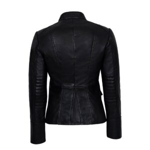 Black Leather Jacket For Women's 100% Real Lambskin Leather Jacket Military Stylish Leather Jacket For Women Designer Coat Jacket - Image 4