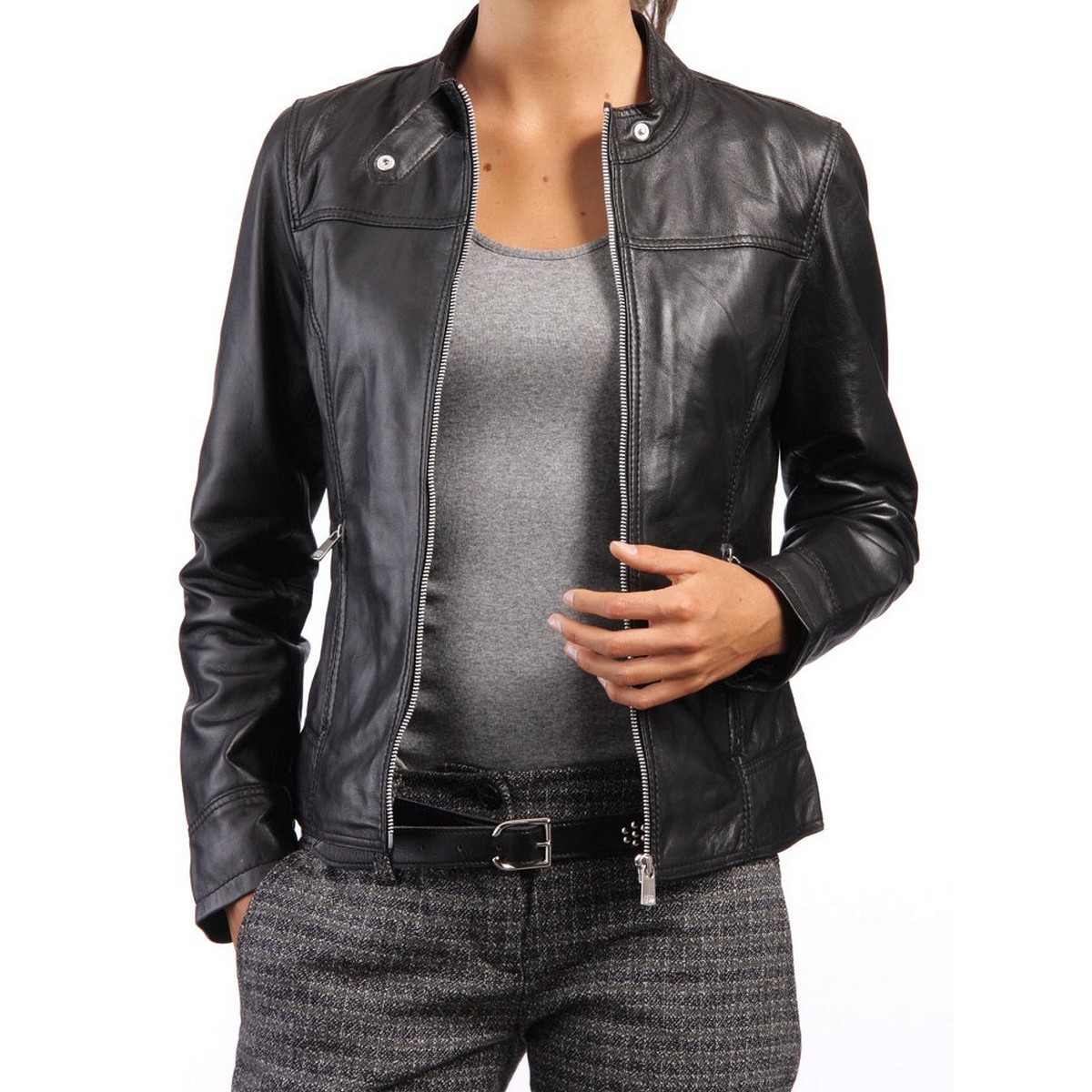 Black Leather Jacket for Women