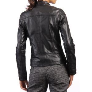 Classic Women's Black Leather Jacket Real Pure Soft Sheepskin Leather Jacket Women Leather Jacket - Image 2