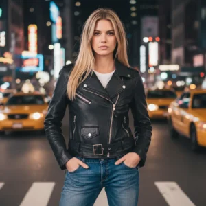 Black Leather Jacket for Women