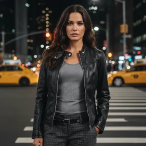 Classic Black Leather Jacket for Women