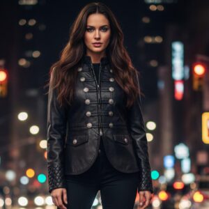 Black Leather Jacket For Women's 100% Real Lambskin Leather Jacket Military Stylish Leather Jacket For Women Designer Coat Jacket - Image 1