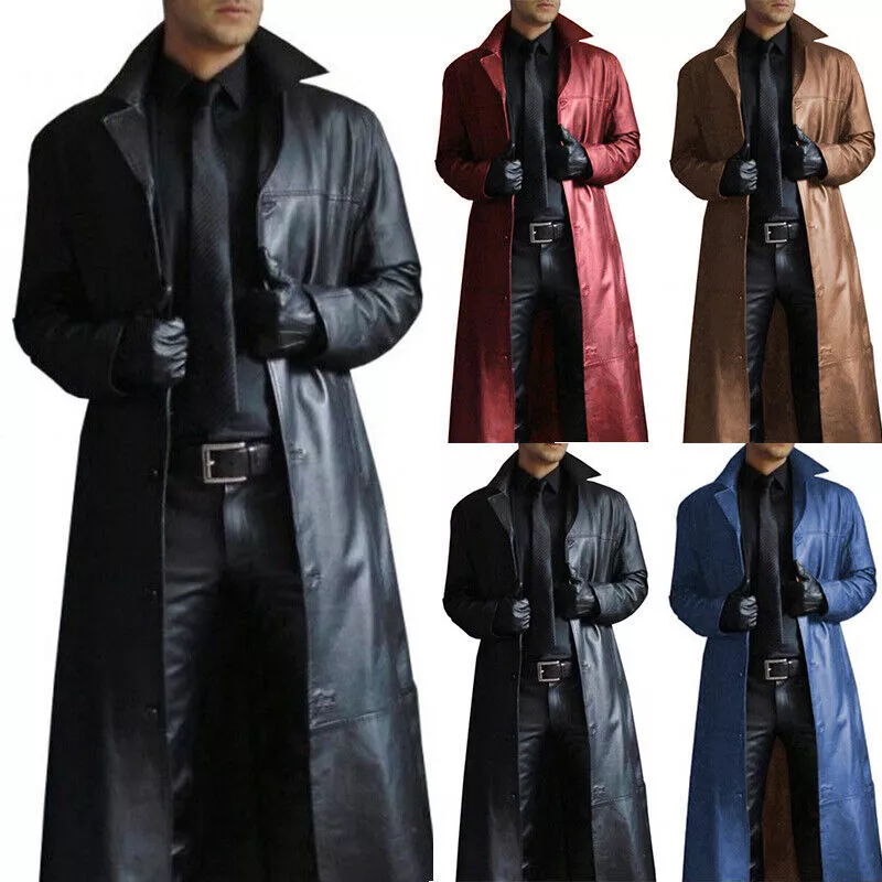 leather-trenchcoat-men-black-red-brown-blue Mens Trench Coat