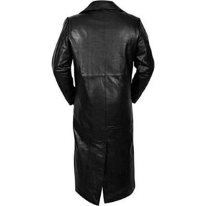 Men's Black Leather Long Coat 100% Pure Soft Lambskin Leather Coat Men Full Lenght Coat - Image 2