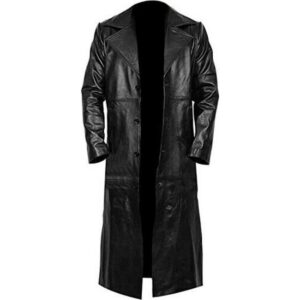 Men's Black Leather Long Coat 100% Pure Soft Lambskin Leather Coat Men Full Lenght Coat - Image 3