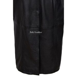 Men's Military OVERCOAT Real Lambskin Leather Trench Coat Men Black Full Lenght Trench Coat Men's Leather Coat - Image 3