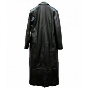 Men's Undertaker Leather Trench Long Coat 100% Soft Lambskin Leather Full Lenght Coat Celebrity Coat - Image 3