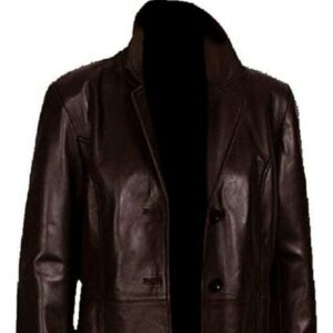 Men's Brown Leather Long Coat 100% Genuine Leather Trench Coat Full Length Coat Men Leather Coat - Image 2