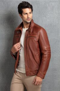 Brown Color Leather Jacket For Men