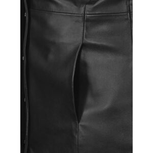 Black Leather Trench Coat for Women