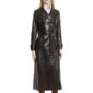 Black Leather Trench Coat for Women