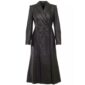 Black Leather Trench Coat for Women