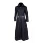 Black Leather Trench Coat for Women