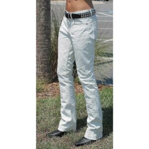 Men's White Leather Pant 100% Genuine Lambskin Slim Fit Stylish Casual Leather Pant - Image 1