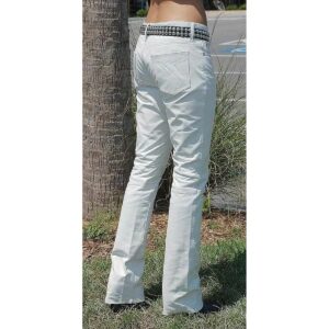 Men's White Leather Pant 100% Genuine Lambskin Slim Fit Stylish Casual Leather Pant - Image 2