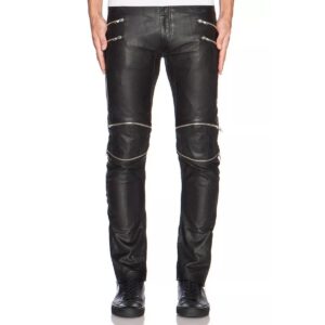 Men's Black Leather Pant 100% Pure Soft Lambskin Skinny Fit Leather Pant - Image 1