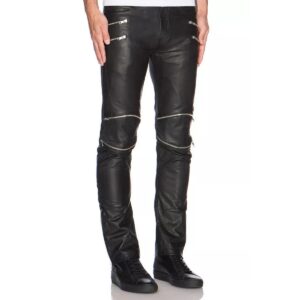 Men's Black Leather Pant 100% Pure Soft Lambskin Skinny Fit Leather Pant - Image 2