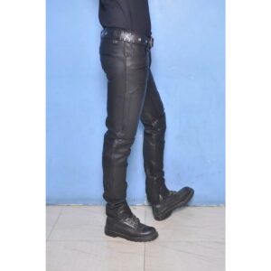 Designer New Men's Leather Pant 100% Lambskin Slim Fit Men Black Leather Pant - Image 3