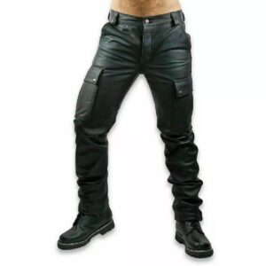 Men's NEW Leather Pant 100% Real Lambskin Slim Fit Bikers CARGO Style Leather Pants - Image 1