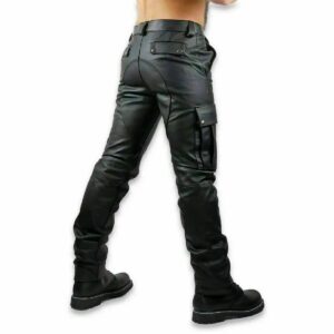 Men's NEW Leather Pant 100% Real Lambskin Slim Fit Bikers CARGO Style Leather Pants - Image 3