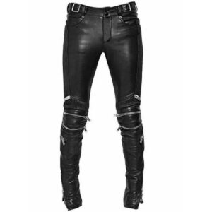 Trendy New Men's Black Leather Pant 100% Pure Lambskin ELECTRIC ZIPPER MONO LEATHER PANTS - Image 1