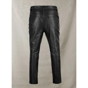 Men's Black Leather Pant 100% Pure Lambskin Leather ZIPPER JEANS Pant - Image 4