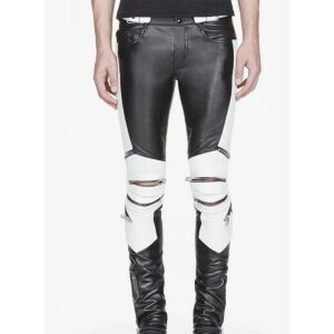 Leather Pant For Men's Genuine Soft PURE Leather ELECTRIC ZIPPER COMBINATION LEATHER PANTS . - Image 1