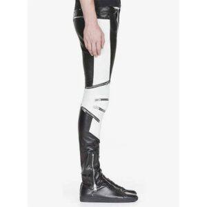 Leather Pant For Men's Genuine Soft PURE Leather ELECTRIC ZIPPER COMBINATION LEATHER PANTS . - Image 2