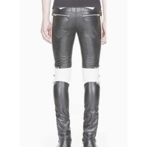 Leather Pant For Men's Genuine Soft PURE Leather ELECTRIC ZIPPER COMBINATION LEATHER PANTS . - Image 3