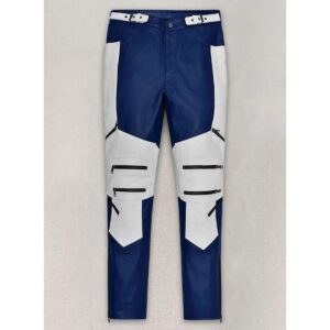 Leather Pant For Men's Genuine Soft BLUE Leather ELECTRIC ZIPPER LEATHER PANT - Image 1