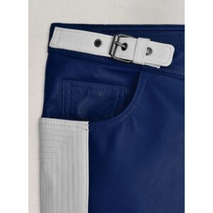 Leather Pant For Men's Genuine Soft BLUE Leather ELECTRIC ZIPPER LEATHER PANT - Image 4