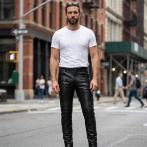 Zafy New Design Black DEEP QUEST Leather Pant for Men - Image 1