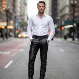 Design NEW Men's Black Leather Pant 100% Genuine Lambskin Leather Pant Men Pant - Image 1
