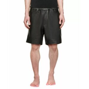 Men's Leather Shorts Genuine Soft Lambskin Sports Gym Causal Wear Leather Shorts - Image 1