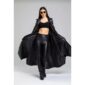 Black Leather Trench Coat for Women