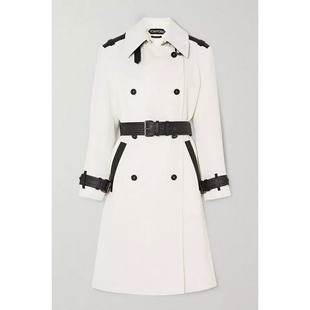 White Leather Trench Coat for Women