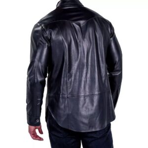 Black Leather Shirt for Men