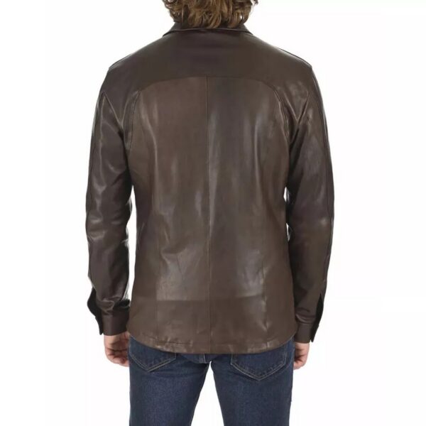 Brown Leather Shirt for Men