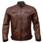 Brown Biker Leather Jacket for Men