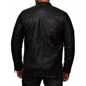 Men's Black Leather Jacket Coat Cafe Racer Style Genuine Soft Lambskin Biker Jacket - Image 6