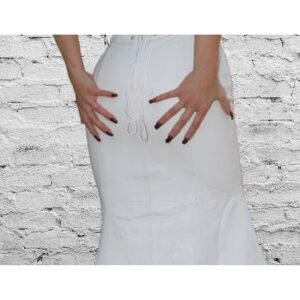 White Leather Skirt for Women