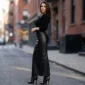 New Ankle Length Black Leather Skirt for Women