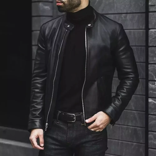 Mens Black Leather Jacket