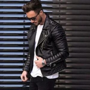 Zafy Leather Black Pure Soft Lambskin Leather Biker Motorcycle Cafe Racer Jacket - Image 1