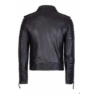 Zafy Leather Black Pure Soft Lambskin Leather Biker Motorcycle Cafe Racer Jacket - Image 3