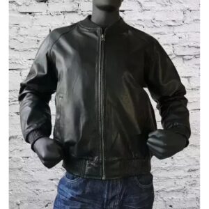 Zafy Leather 100% Genuine Real Soft Lambskin Black Bomber Jacket Stylish Varsity Jacket - Image 1